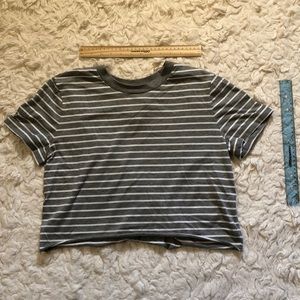 Grey and white striped t shirt